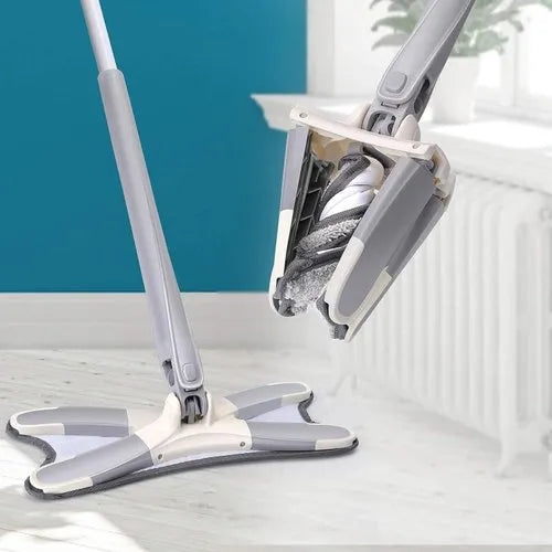 X Mop with Manual Extrusion and Hand-Free Squeezing