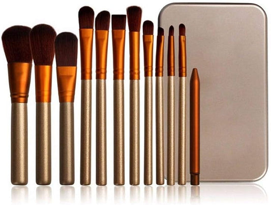 Naked Cosmetic Professional Make Up Brushes With Tin Case - Set of 12