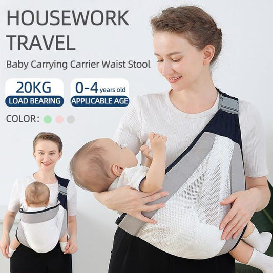 Wishbone Baby Carrier Newborn to Toddler, Ergonomic 3D Mesh Baby Wraps Carrier Baby Carry Cot