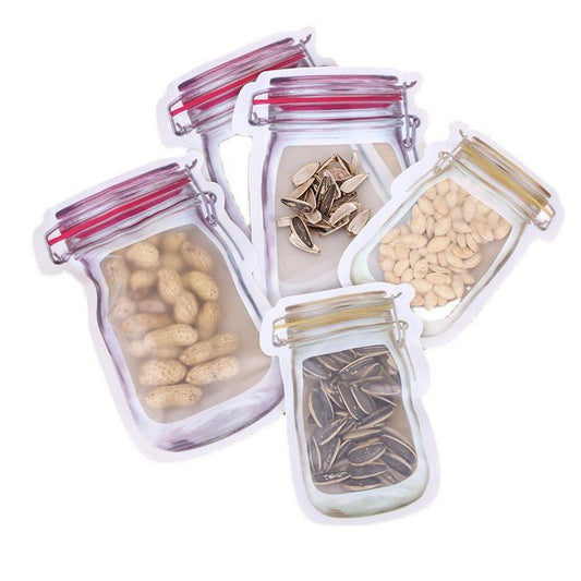Plastic Reusable Mason Jar Zip lock Bags - Pack of 3