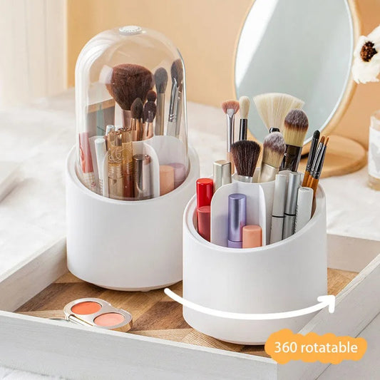 360° Rotating Makeup Brush Storage Box Portable Holder