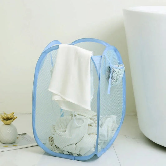 Nylon Mesh Foldable Storage Laundry Basket