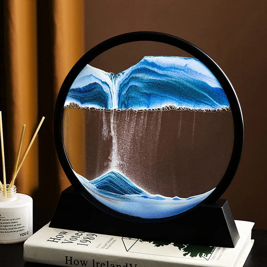 Moving Sand Art 3D Glass Night Lamp